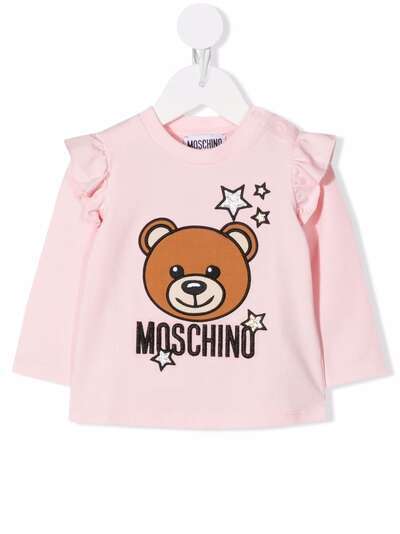 Moschino Kids футболка с принтом Teddy Bear и оборками