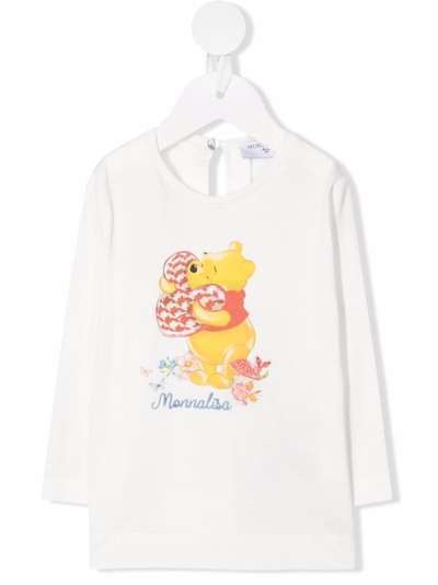 Monnalisa футболка с вышитым логотипом из коллаборации с Winnie the Pooh
