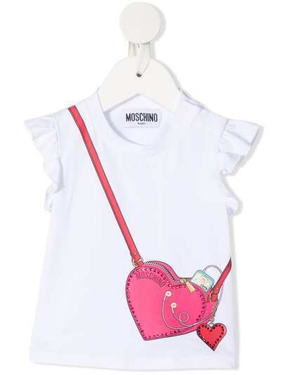 Moschino Kids футболка с оборками и принтом