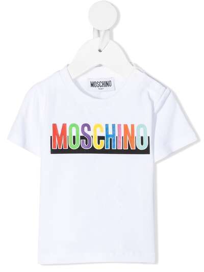 Moschino Kids футболка с круглым вырезом и логотипом