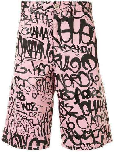 Comme Des Garçons Shirt шорты с принтом граффити S28133