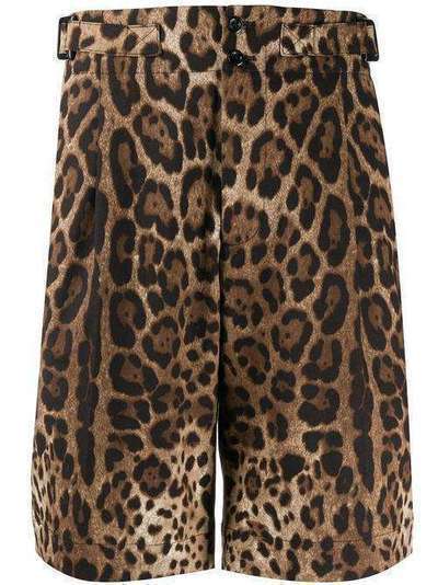 Dolce & Gabbana шорты-бермуды с леопардовым принтом GW8UHTFSFAG