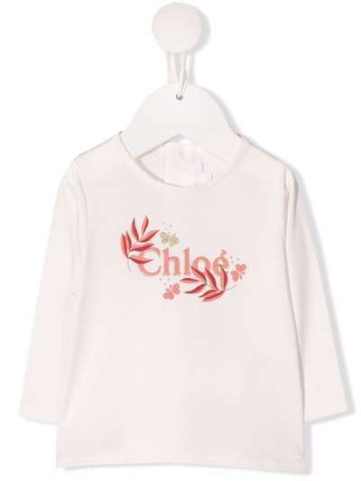 Chloé Kids футболка с длинными рукавами и логотипом