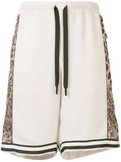 Dolce & Gabbana шорты с леопардовыми вставками I3659MG7WFF