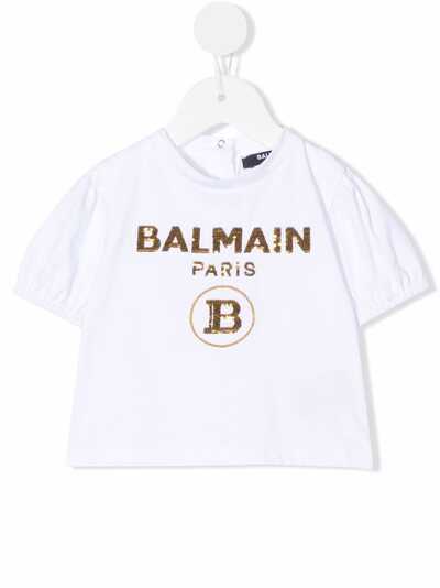 Balmain Kids футболка с логотипом