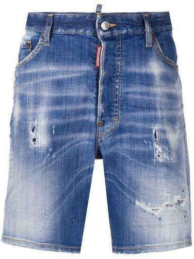 Dsquared2 джинсовые шорты с эффектом потертости S74MU0607S30342