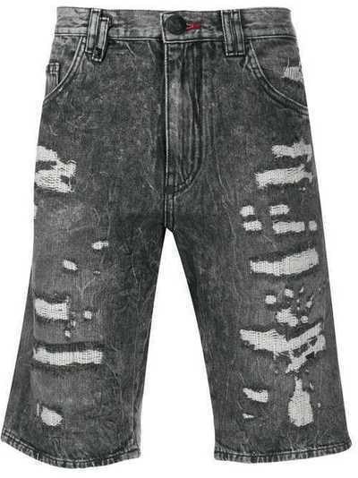 Philipp Plein джинсовые шорты с эффектом потертости S20CMDT2021PDE004N