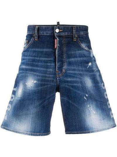 Dsquared2 джинсовые шорты с эффектом потертости S74MU0609S30342