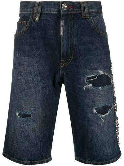 Philipp Plein джинсовые шорты-бермуды Plein Star S20CMDT2052PDE004N