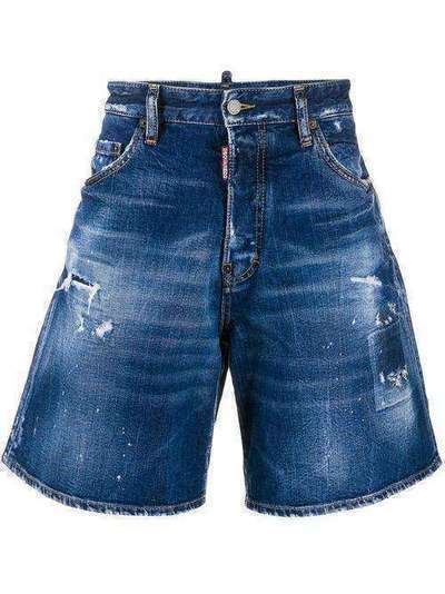Dsquared2 джинсовые шорты с эффектом потертости S71MU0584S30663