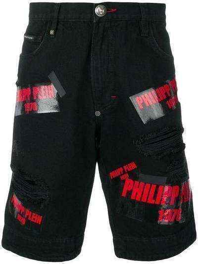 Philipp Plein джинсовые шорты с логотипом S19CMDT1406PDE004N