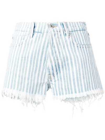 Off-White полосатые джинсовые шорты в диагональную полоску OWYC002R197730597131