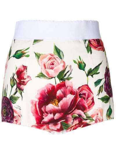 Dolce & Gabbana peony print high waisted shorts FTAG1TGDJ21