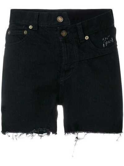 Saint Laurent асимметричные джинсовые шорты 488621Y805L