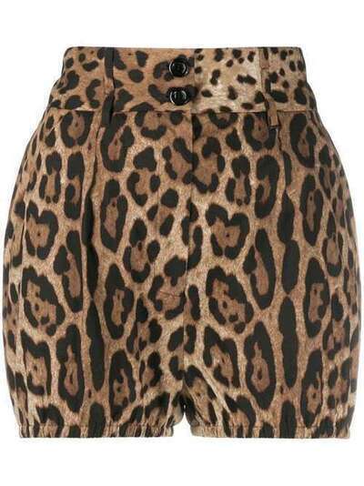 Dolce & Gabbana leopard-print high-waisted shorts FTBUNTHS5E3