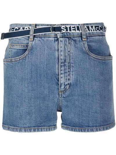 Stella McCartney джинсовые шорты с логотипом на поясе 600452SNH95