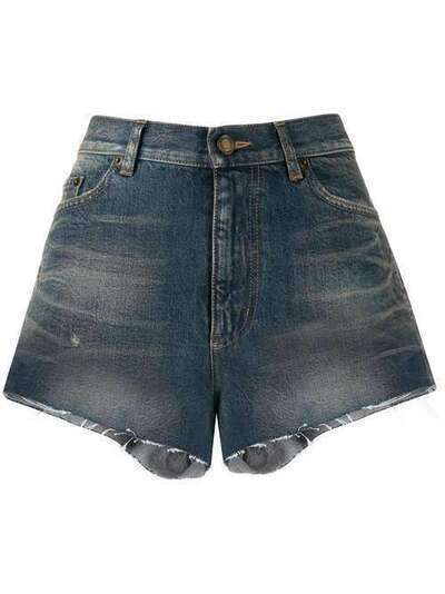 Saint Laurent джинсовые шорты с завышенной талией 597005YF970