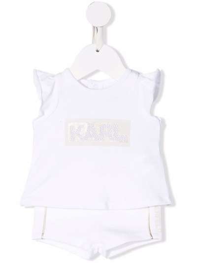 Karl Lagerfeld Kids комплект из топа и шорт с логотипом