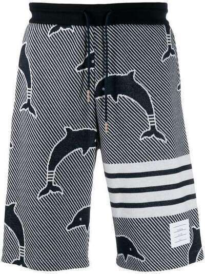 Thom Browne жаккардовые спортивные шорты Dolphin с полосками 4-Bar MJQ052A06222