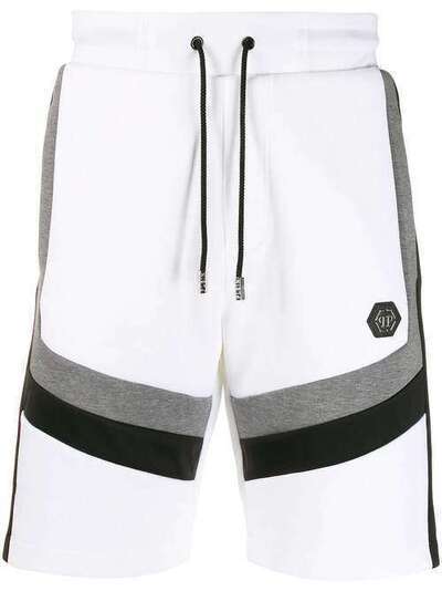 Philipp Plein спортивные шорты с контрастными полосками S20CMJT1490PJO002N