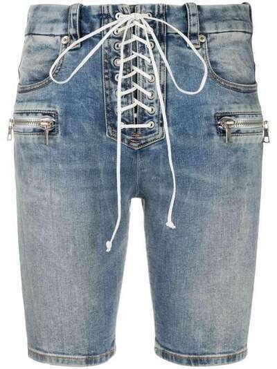 UNRAVEL PROJECT джинсовые шорты скинни со шнуровкой UWYC013S20DEN0014500