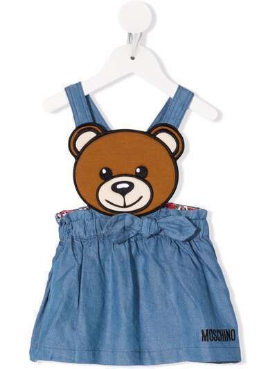 Moschino Kids teddy bear-detail denim skirt