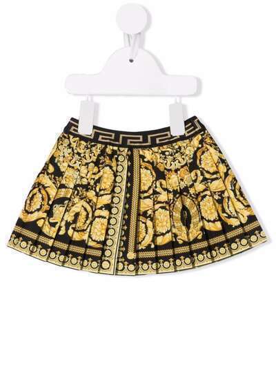 Versace Kids плиссированная юбка с узором Baroque