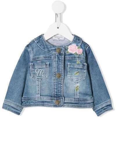 Monnalisa джинсовая куртка с цветочной вышивкой 395103RA5012