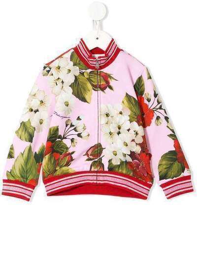 Dolce & Gabbana Kids floral print bomber jacket L2JW1PHS7BW