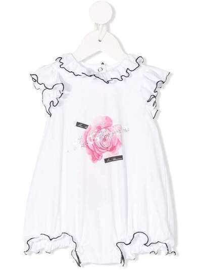 Miss Blumarine floral frill-trim babygrow MBL2438