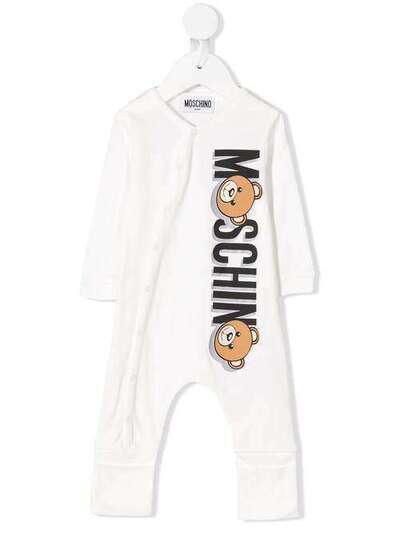 Moschino Kids комбинезон для новорожденного с логотипом MUT01ELAA11
