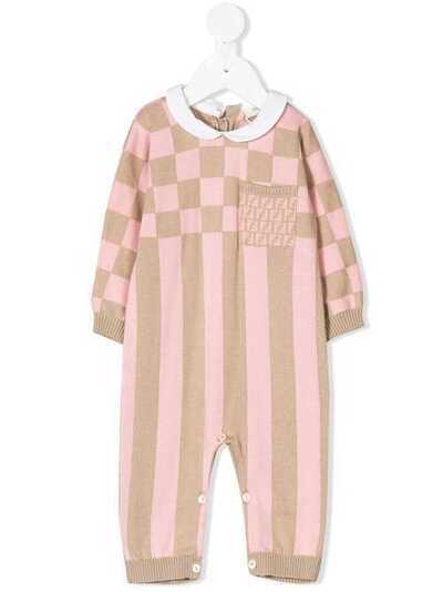 Fendi Kids трикотажный ромпер с контрастным дизайном BUK021A3TE