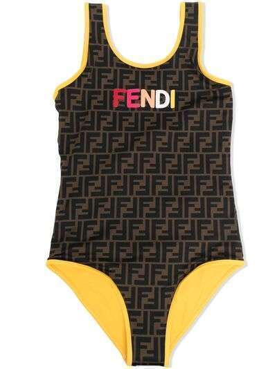 Fendi Kids купальник с логотипом FF