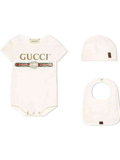 Gucci Kids комплект для новорожденного с логотипом 516326X9U05