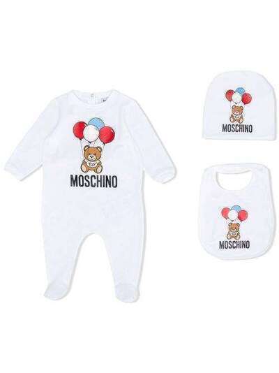 Moschino Kids комбинезон с принтом Teddy Bear Balloon MUY02WLBA00