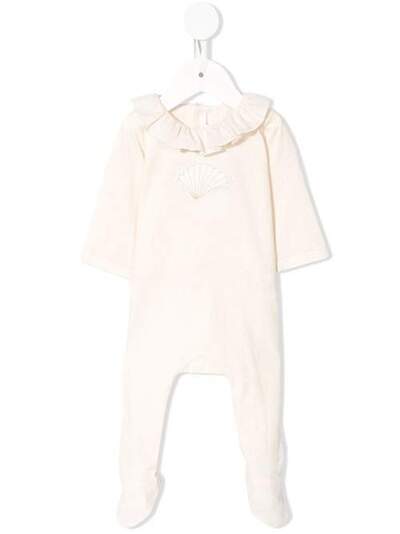 Chloé Kids комбинезон с вышивкой и оборками на воротнике C97248440