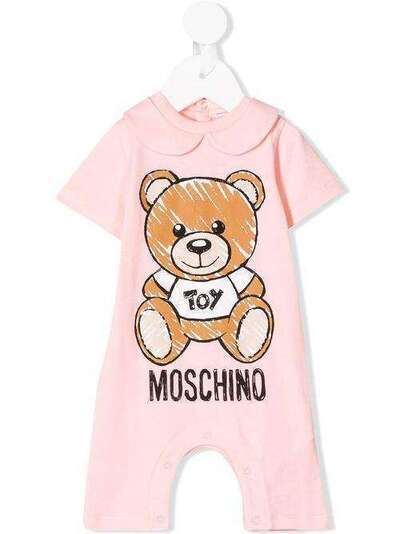 Moschino Kids короткий комбинезон с принтом медведя MUY023LBA00