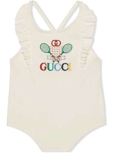 Gucci Kids купальник с вышивкой Gucci Tennis 607934XJCBE