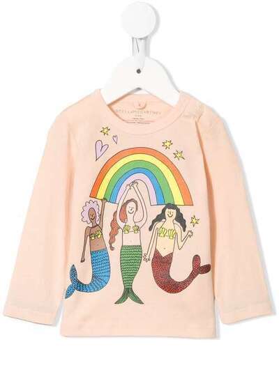 Stella McCartney Kids футболка с принтом Mermaids & Rainbow 588425SOJ78