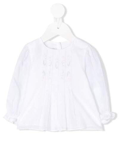 Baby Dior блузка с цветочной вышивкой 4EBM31SRTN