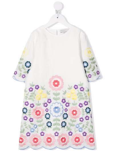 Stella McCartney Kids платье с цветочной вышивкой