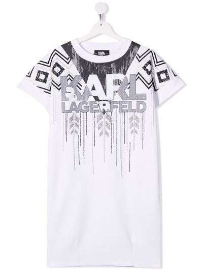 Karl Lagerfeld Kids платье-футболка с пайетками