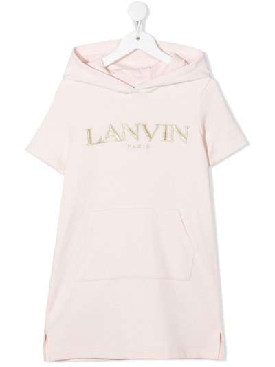 LANVIN Enfant платье-худи с логотипом