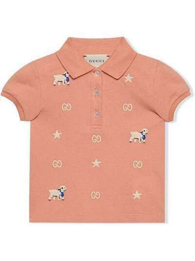 Gucci Kids рубашка-поло с вышивкой 604330XJCBB