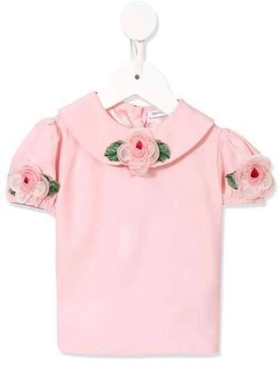 Dolce & Gabbana Kids футболка с цветочными аппликациями L24S64FU1UO