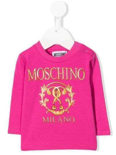 Moschino Kids толстовка с контрастным логотипом MVM01VLBA11
