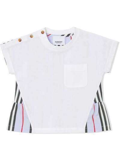 Burberry Kids футболка со вставками в полоску Icon Stripe 8025047