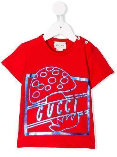 Gucci Kids футболка с логотипом и принтом 555675XJBJH