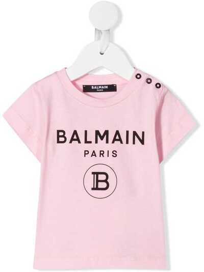 Balmain Kids футболка с короткими рукавами и логотипом 6M8901MX030