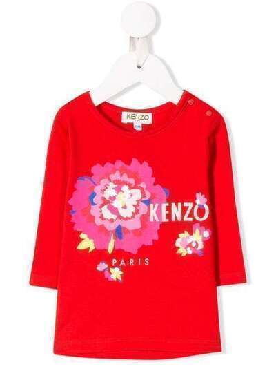 Kenzo Kids топ с цветочным принтом и логотипом KP10068BB38